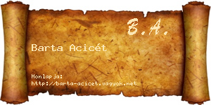 Barta Acicét névjegykártya